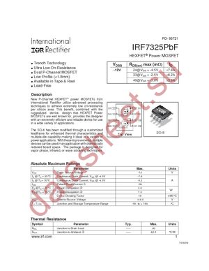 IRF7325PBF datasheet  